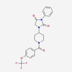3-Phenyl-1-(1-(4-(trifluoromethoxy)benzoyl)piperidin-4-yl)imidazolidine-2,4-dione
