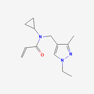 N-Cyclopropyl-N-[(1-ethyl-3-methylpyrazol-4-yl)methyl]prop-2-enamide