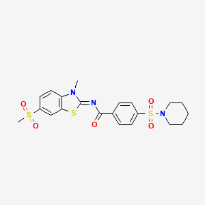 (Z)-N-(3-methyl-6-(methylsulfonyl)benzo[d]thiazol-2(3H)-ylidene)-4-(piperidin-1-ylsulfonyl)benzamide
