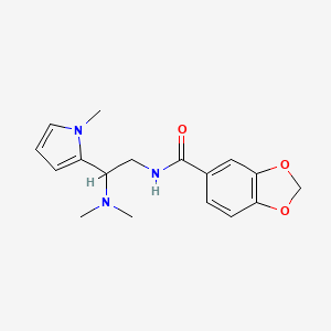 molecular formula C17H21N3O3 B2700106 N-(2-(dimethylamino)-2-(1-methyl-1H-pyrrol-2-yl)ethyl)benzo[d][1,3]dioxole-5-carboxamide CAS No. 1049389-38-9