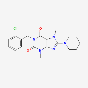 molecular formula C19H22ClN5O2 B2700113 1-(2-chlorobenzyl)-3,7-dimethyl-8-(piperidin-1-yl)-1H-purine-2,6(3H,7H)-dione CAS No. 369606-58-6