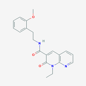 molecular formula C20H21N3O3 B2700130 1-ethyl-N-(2-methoxyphenethyl)-2-oxo-1,2-dihydro-1,8-naphthyridine-3-carboxamide CAS No. 941885-40-1