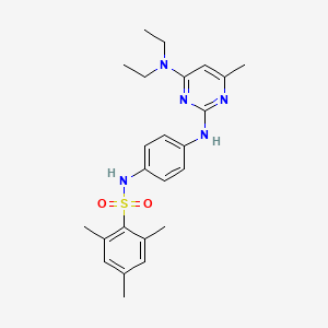 molecular formula C24H31N5O2S B2700137 N-(4-{[4-(diethylamino)-6-methylpyrimidin-2-yl]amino}phenyl)-2,4,6-trimethylbenzene-1-sulfonamide CAS No. 923121-95-3