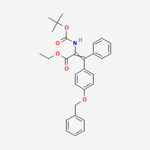 molecular formula C29H31NO5 B2700165 Ethyl 2-[(2-methylpropan-2-yl)oxycarbonylamino]-3-phenyl-3-(4-phenylmethoxyphenyl)prop-2-enoate CAS No. 2006281-57-6