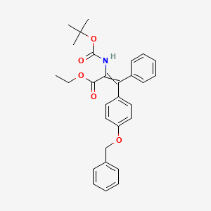 Ethyl 2-[(2-methylpropan-2-yl)oxycarbonylamino]-3-phenyl-3-(4-phenylmethoxyphenyl)prop-2-enoate