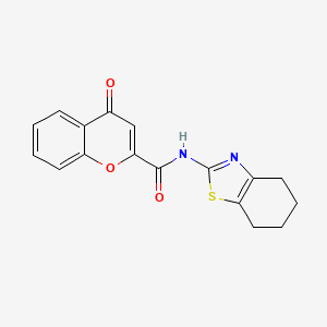 molecular formula C17H14N2O3S B2700172 4-oxo-N-(4,5,6,7-tetrahydrobenzo[d]thiazol-2-yl)-4H-chromene-2-carboxamide CAS No. 361166-31-6