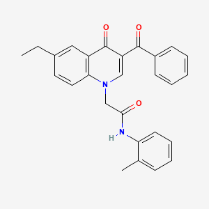 2-(3-benzoyl-6-ethyl-4-oxoquinolin-1(4H)-yl)-N-(o-tolyl)acetamide