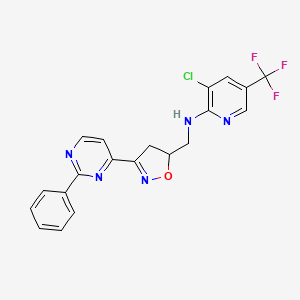3-chloro-N-{[3-(2-phenyl-4-pyrimidinyl)-4,5-dihydro-5-isoxazolyl]methyl}-5-(trifluoromethyl)-2-pyridinamine