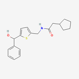 2-cyclopentyl-N-((5-(hydroxy(phenyl)methyl)thiophen-2-yl)methyl)acetamide