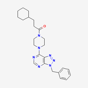molecular formula C24H31N7O B2700183 1-(4-{3-benzyl-3H-[1,2,3]triazolo[4,5-d]pyrimidin-7-yl}piperazin-1-yl)-3-cyclohexylpropan-1-one CAS No. 920389-31-7