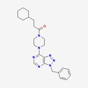 1-(4-(3-benzyl-3H-[1,2,3]triazolo[4,5-d]pyrimidin-7-yl)piperazin-1-yl)-3-cyclohexylpropan-1-one