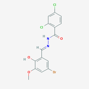 molecular formula C15H11BrCl2N2O3 B2700187 N'-[(1E)-(5-bromo-2-hydroxy-3-methoxyphenyl)methylidene]-2,4-dichlorobenzohydrazide CAS No. 477848-20-7