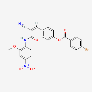B2700197 [4-[(Z)-2-Cyano-3-(2-methoxy-4-nitroanilino)-3-oxoprop-1-enyl]phenyl] 4-bromobenzoate CAS No. 380475-13-8