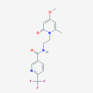 molecular formula C16H16F3N3O3 B2700237 N-(2-(4-methoxy-6-methyl-2-oxopyridin-1(2H)-yl)ethyl)-6-(trifluoromethyl)nicotinamide CAS No. 2034258-67-6