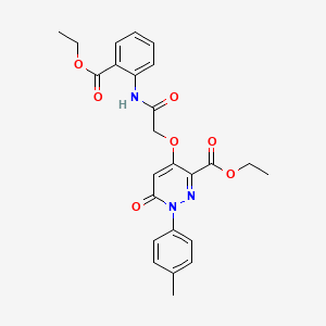molecular formula C25H25N3O7 B2700246 ethyl 4-({[2-(ethoxycarbonyl)phenyl]carbamoyl}methoxy)-1-(4-methylphenyl)-6-oxo-1,6-dihydropyridazine-3-carboxylate CAS No. 899992-91-7