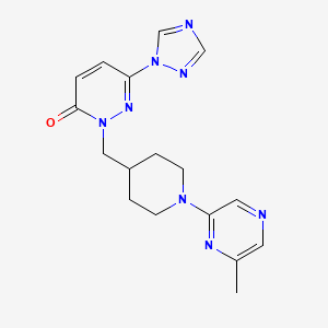 molecular formula C17H20N8O B2700258 2-{[1-(6-methylpyrazin-2-yl)piperidin-4-yl]methyl}-6-(1H-1,2,4-triazol-1-yl)-2,3-dihydropyridazin-3-one CAS No. 2195940-75-9