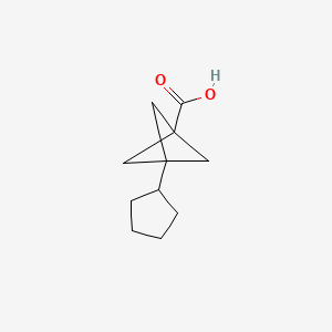 molecular formula C11H16O2 B2700276 3-Cyclopentylbicyclo[1.1.1]pentane-1-carboxylic acid CAS No. 2287313-69-1
