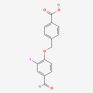 molecular formula C15H11IO4 B2700285 4-[(4-Formyl-2-iodophenoxy)methyl]benzoic acid CAS No. 428504-05-6