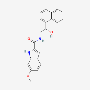 molecular formula C22H20N2O3 B2700289 N-(2-hydroxy-2-(naphthalen-1-yl)ethyl)-6-methoxy-1H-indole-2-carboxamide CAS No. 1795084-13-7