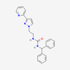molecular formula C24H23N5O B2700292 1-benzhydryl-3-(2-(3-(pyridin-2-yl)-1H-pyrazol-1-yl)ethyl)urea CAS No. 1448130-10-6