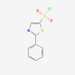 molecular formula C9H6ClNO2S2 B2700293 2-Phenyl-1,3-thiazole-5-sulfonyl chloride CAS No. 2137903-79-6