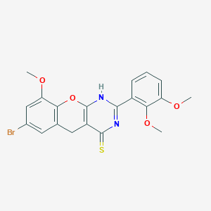molecular formula C20H17BrN2O4S B2700295 7-bromo-2-(2,3-dimethoxyphenyl)-9-methoxy-3H,4H,5H-chromeno[2,3-d]pyrimidine-4-thione CAS No. 902941-82-6