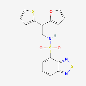 molecular formula C16H13N3O3S3 B2700308 N-[2-(furan-2-yl)-2-(thiophen-2-yl)ethyl]-2,1,3-benzothiadiazole-4-sulfonamide CAS No. 2097896-74-5