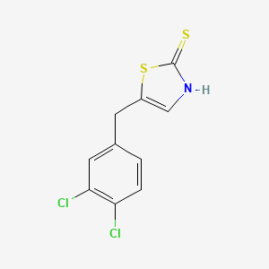 molecular formula C10H7Cl2NS2 B2700310 5-(3,4-Dichlorobenzyl)thiazole-2-thiol CAS No. 1049144-85-5