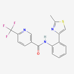 molecular formula C17H12F3N3OS B2700326 N-[2-(2-methyl-1,3-thiazol-4-yl)phenyl]-6-(trifluoromethyl)pyridine-3-carboxamide CAS No. 1795210-63-7