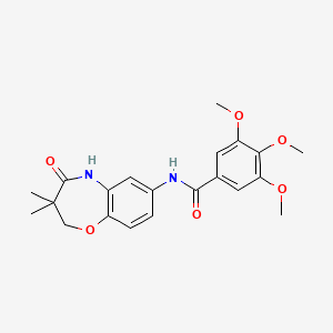 molecular formula C21H24N2O6 B2700327 N-(3,3-dimethyl-4-oxo-2,3,4,5-tetrahydro-1,5-benzoxazepin-7-yl)-3,4,5-trimethoxybenzamide CAS No. 921865-56-7