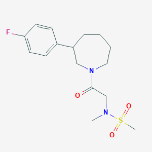 molecular formula C16H23FN2O3S B2700333 N-{2-[3-(4-fluorophenyl)azepan-1-yl]-2-oxoethyl}-N-methylmethanesulfonamide CAS No. 1797182-12-7