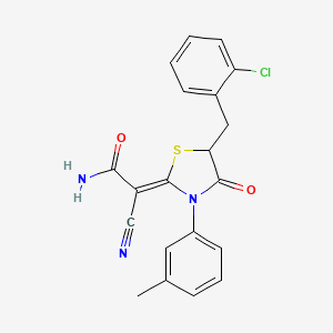 (Z)-2-(5-(2-chlorobenzyl)-4-oxo-3-(m-tolyl)thiazolidin-2-ylidene)-2-cyanoacetamide