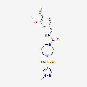 N-(3,4-dimethoxybenzyl)-4-((1-methyl-1H-pyrazol-4-yl)sulfonyl)-1,4-diazepane-1-carboxamide