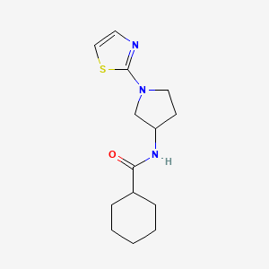 molecular formula C14H21N3OS B2700358 N-[1-(1,3-thiazol-2-yl)pyrrolidin-3-yl]cyclohexanecarboxamide CAS No. 1797019-30-7