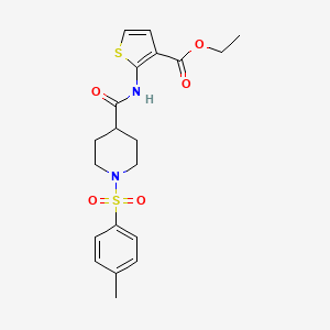 molecular formula C20H24N2O5S2 B2700364 Ethyl 2-(1-tosylpiperidine-4-carboxamido)thiophene-3-carboxylate CAS No. 941962-38-5
