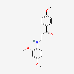 molecular formula C18H21NO4 B2700368 3-(2,4-Dimethoxyanilino)-1-(4-methoxyphenyl)-1-propanone CAS No. 477319-01-0