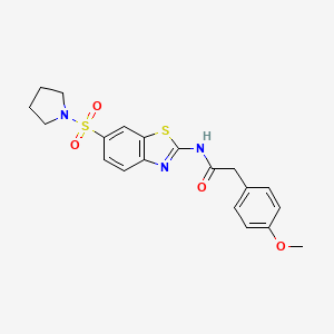 2-(4-methoxyphenyl)-N-(6-(pyrrolidin-1-ylsulfonyl)benzo[d]thiazol-2-yl)acetamide