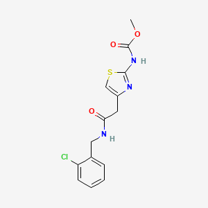 Methyl (4-(2-((2-chlorobenzyl)amino)-2-oxoethyl)thiazol-2-yl)carbamate