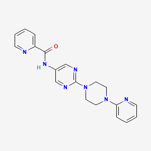 molecular formula C19H19N7O B2700380 N-(2-(4-(pyridin-2-yl)piperazin-1-yl)pyrimidin-5-yl)picolinamide CAS No. 1396790-91-2