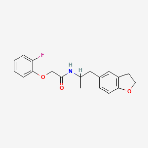 molecular formula C19H20FNO3 B2700383 N-(1-(2,3-dihydrobenzofuran-5-yl)propan-2-yl)-2-(2-fluorophenoxy)acetamide CAS No. 2034515-22-3