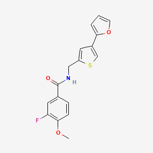 3-fluoro-N-{[4-(furan-2-yl)thiophen-2-yl]methyl}-4-methoxybenzamide