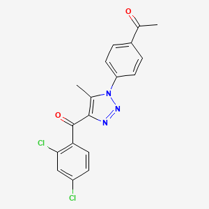 1-{4-[4-(2,4-dichlorobenzoyl)-5-methyl-1H-1,2,3-triazol-1-yl]phenyl}-1-ethanone