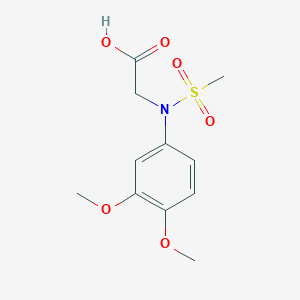 molecular formula C11H15NO6S B2700397 N-(3,4-dimethoxyphenyl)-N-(methylsulfonyl)glycine CAS No. 363174-13-4