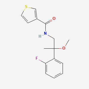 molecular formula C15H16FNO2S B2700400 N-[2-(2-Fluorophenyl)-2-methoxypropyl]thiophene-3-carboxamide CAS No. 1797355-50-0