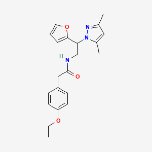 molecular formula C21H25N3O3 B2700401 N-(2-(3,5-dimethyl-1H-pyrazol-1-yl)-2-(furan-2-yl)ethyl)-2-(4-ethoxyphenyl)acetamide CAS No. 2034565-51-8