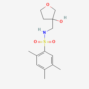 molecular formula C14H21NO4S B2700402 N-((3-hydroxytetrahydrofuran-3-yl)methyl)-2,4,5-trimethylbenzenesulfonamide CAS No. 2034304-20-4