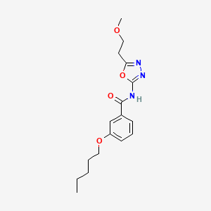 molecular formula C17H23N3O4 B2700404 N-(5-(2-methoxyethyl)-1,3,4-oxadiazol-2-yl)-3-(pentyloxy)benzamide CAS No. 1396673-78-1