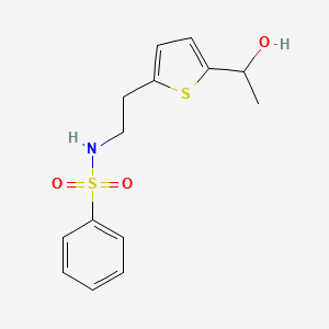 N-(2-(5-(1-hydroxyethyl)thiophen-2-yl)ethyl)benzenesulfonamide