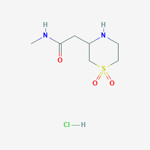 molecular formula C7H15ClN2O3S B2700409 2-(1,1-dioxo-1lambda6-thiomorpholin-3-yl)-N-methylacetamide hydrochloride CAS No. 1955540-13-2