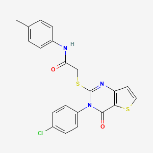 2-((3-(4-chlorophenyl)-4-oxo-3,4-dihydrothieno[3,2-d]pyrimidin-2-yl)thio)-N-(p-tolyl)acetamide